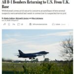 خروج فوری ۱۲ بمب‌افکن B-1 آمریکا از انگلیس در وی احتمال حمله مرتبط با ایران